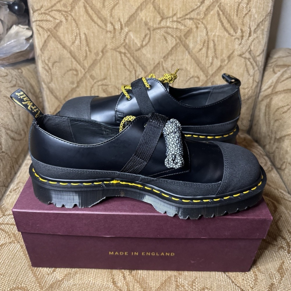 DR MARTENS Made In England Tech 1461 leather Oxford shoes Black UK 11 US 12 - Picture 2 of 10